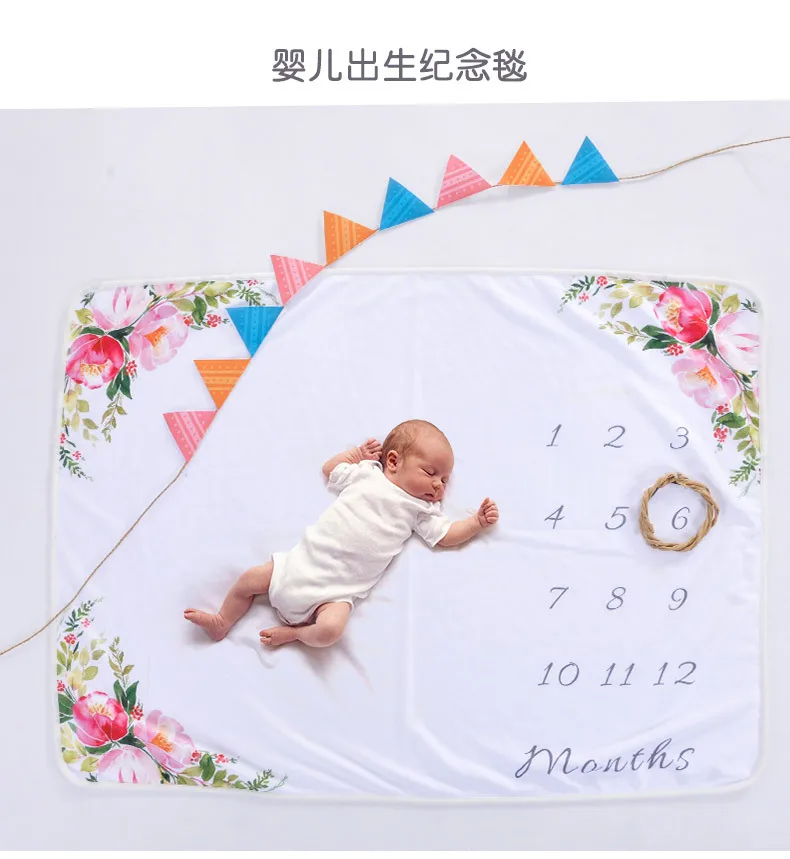 Прямая поставка детское одеяло с вехой ежемесячная фотография реквизит для