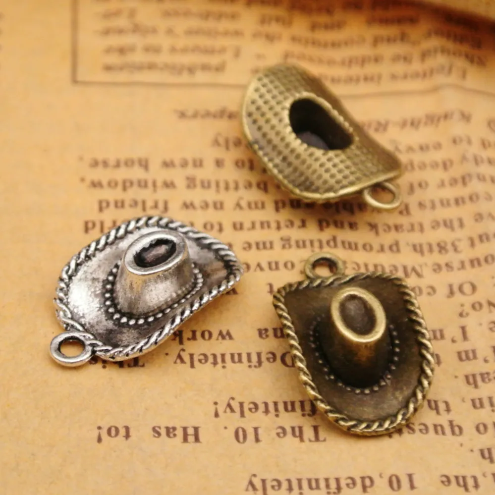 Ромашки 100 шт бронзовые посеребренные панк кулоны в виде ковбойской шляпы