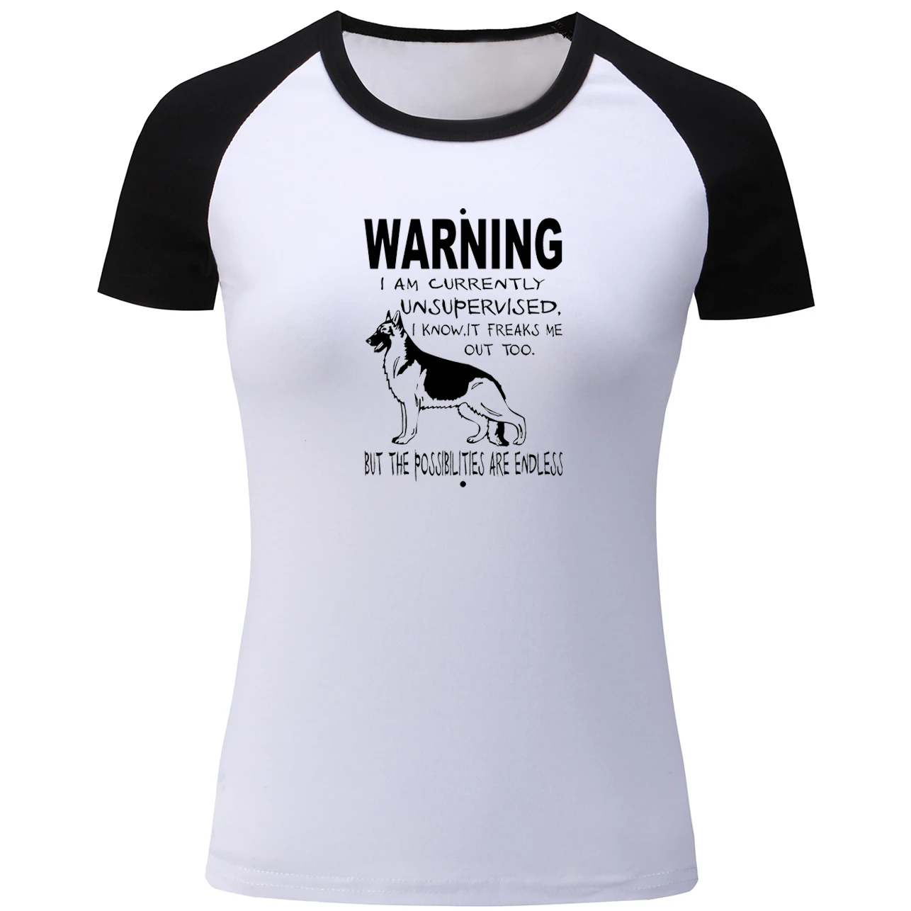 Футболка женская хлопковая с принтом Я сейчас без присмотра|t shirt women|funny t shirts