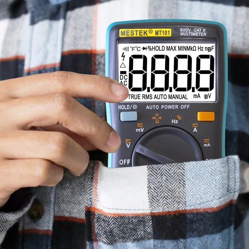 Mini Digital Multimeter Current and Voltage Tester Transistor Ammeter Voltmeter Ohm Portable AC/DC LCD dispaly 2 Color | Инструменты