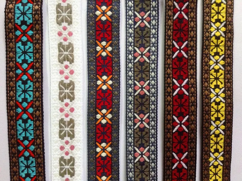 2 см Полиэстеровая вышитая лента с геометрическим рисунком LLT161022F|ribbon ribbon|geometric