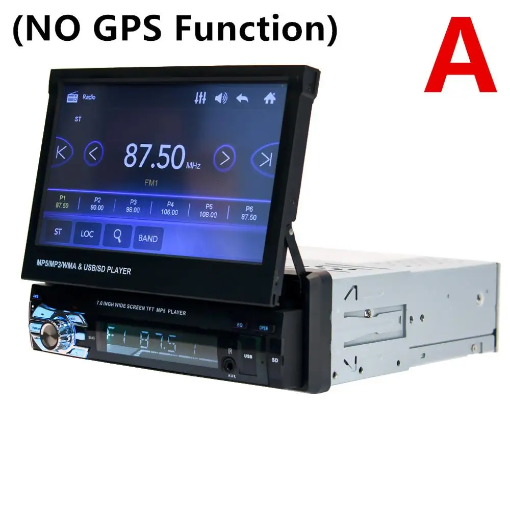 Fonwoon сенсорный экран автомобильный мультимедийный плеер gps Выдвижной Экран Авто Радио Стерео MP5 плеер Bluetooth SD AUX DVD Automotivo - Цвет: A