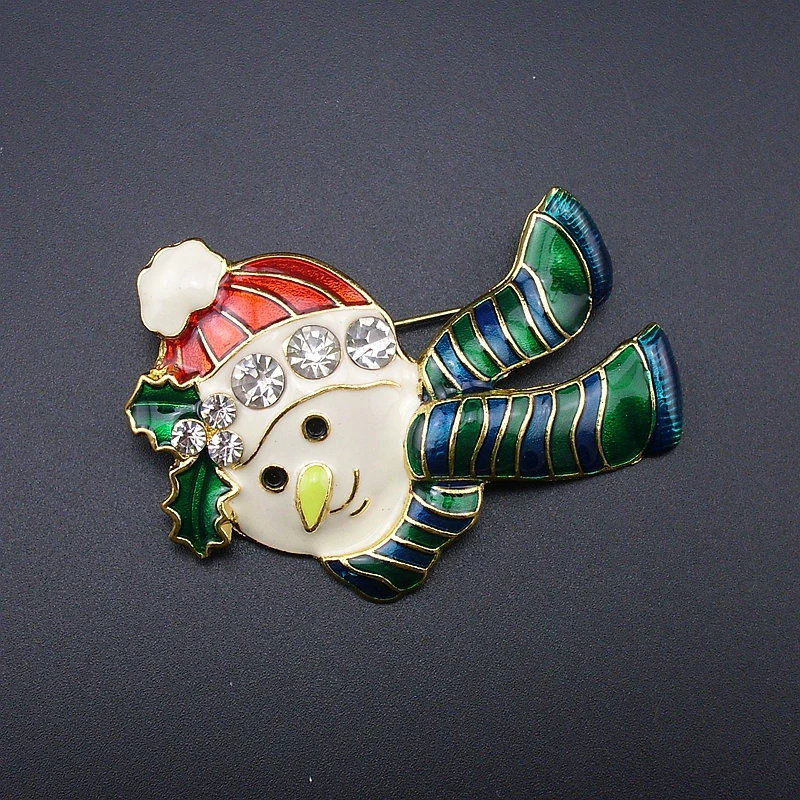 Веселый праздник снеговик голова Морозный Снеговик Рождественская брошь без