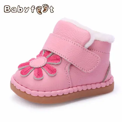 pink Детская обувь для новорожденных; зимняя обувь из натуральной кожи; мягкая обувь для малышей; обувь для девочек с плюшевой подкладкой и хлопковой подкладкой; новая обувь для маленьких мальчиков - Цвет: pink