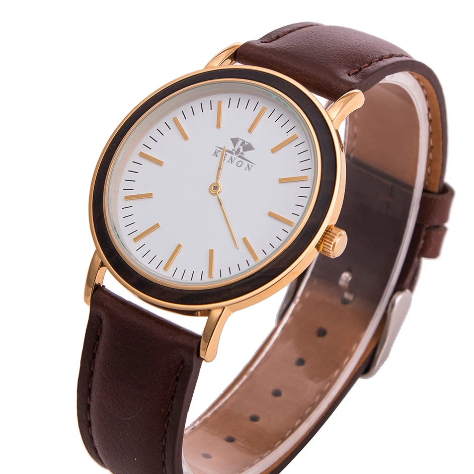 Lastest Kenon Men Wrist Watches Top Brand Luxury Quartz Stainless Steel Wooden Watch Best Gift For Lover relogio masculino | Наручные