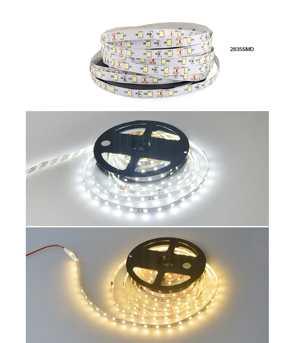 12 В постоянного тока Светодиодная лента RGB лента SMD 2835 5050 5630 лента полосы света 5 м гибкий светодиодный светильник для шкафа