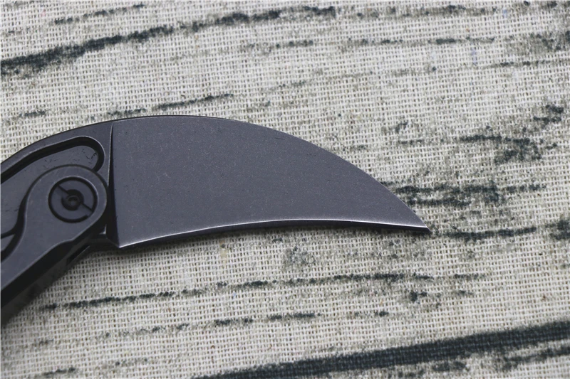 Механический нож-коготь Caswell M390 с порошковым стальным лезвием+ стальная ручка, многофункциональный охотничий инструмент для отдыха на природе