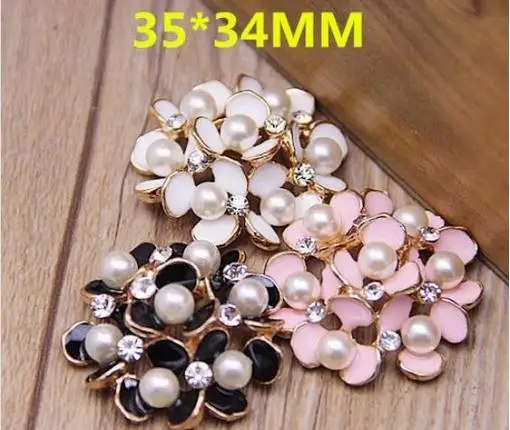 

Flat back rhinestone button 100pcs Free shipping,Pearl Flower Phone beauty hair DIY jewelry accessories buttons