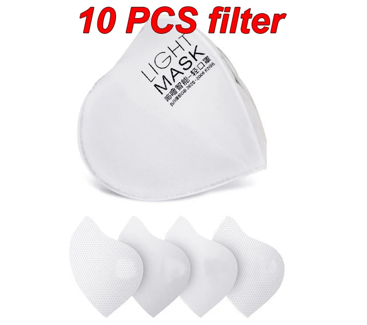 10PCSfilter No mask BULU Электрический Респиратор маска Новая Черная модная умная вентиляционная маска подходит для бега и верховой езды pm2.5 Пылезащитная маска - Цвет: 10PCSfilter No mask