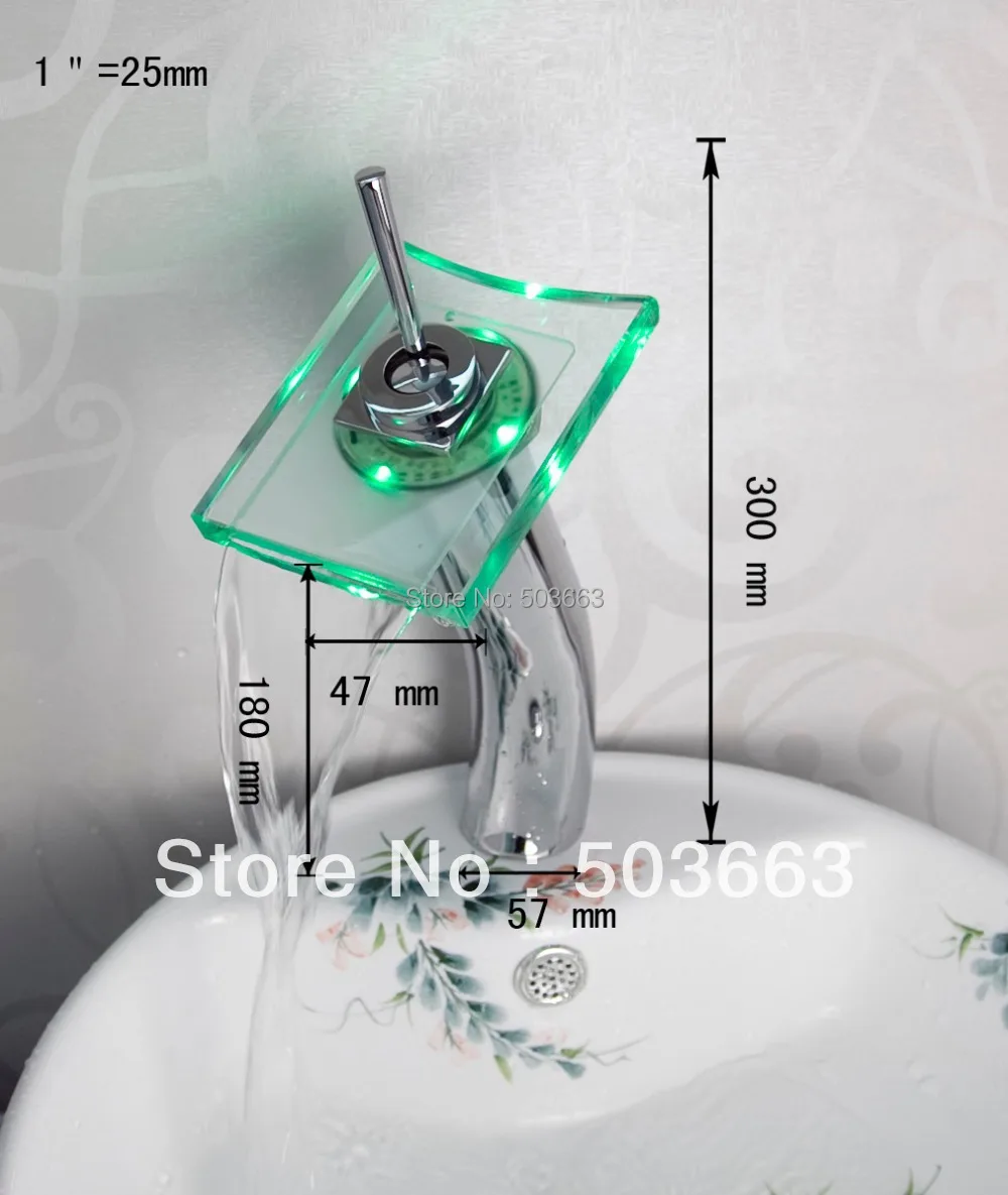 Хороший водопад светодиодный хромированный кран для раковины ванной комнаты с