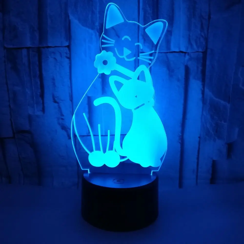 Ночник с дистанционным управлением Cat 3d Небольшой акриловый светодиодный