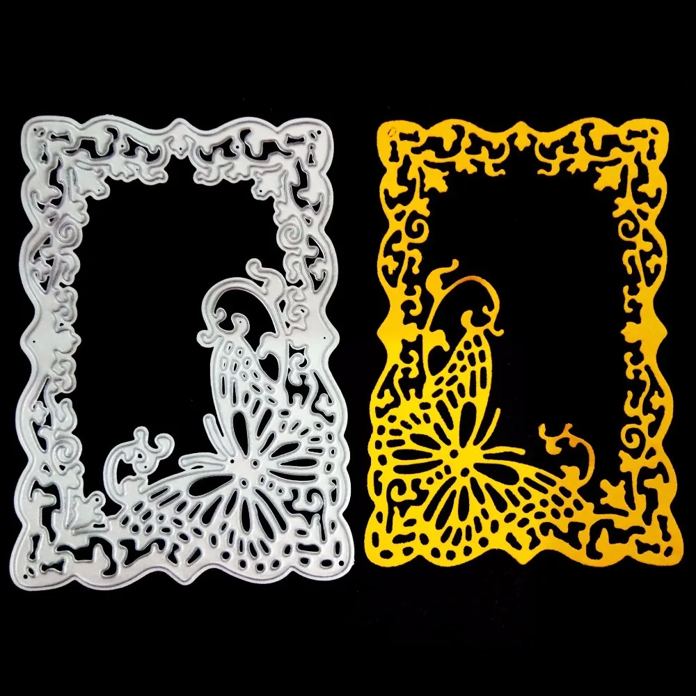 Цветок бабочка прямоугольная рамка металлические режущие штампы трафареты для