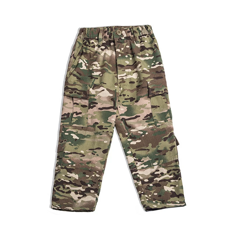 Детская Военная униформа камуфляжный костюм для мальчиков и девочек одежда