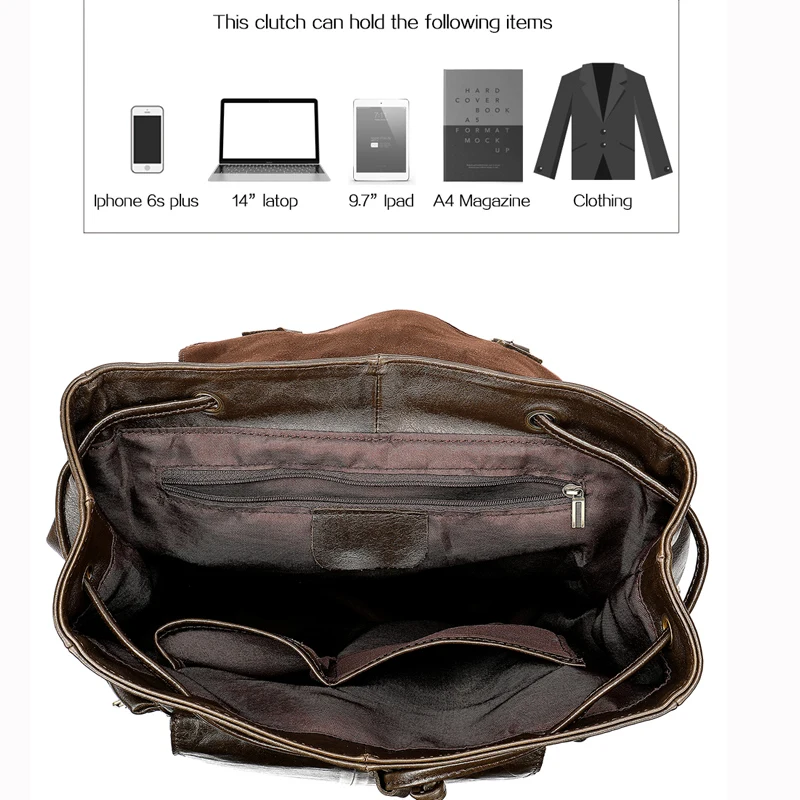 MVA мужской рюкзак с защитой от кражи для ноутбука водонепроницаемый из воловьей