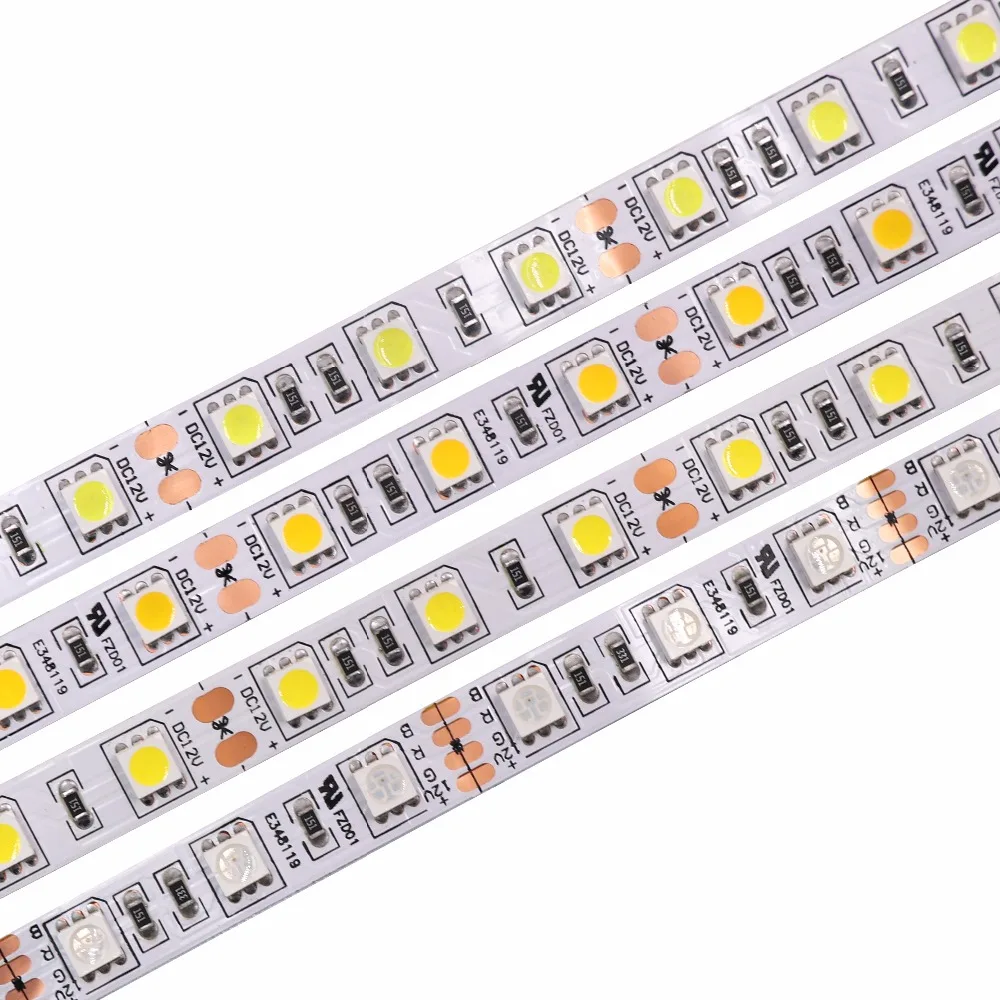5050 светодиодный полосы света DC 12V натуральный белый/теплый белый/RGB 60