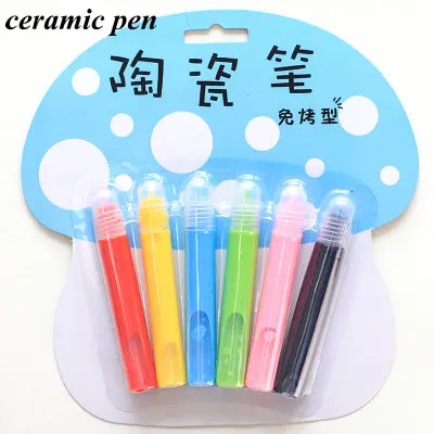 Ceramic Pen 6 цветов/набор Креативные 3D волшебные цветные маркеры металлические краски маркер стекло керамический Текстиль Ткань краски граффити искусство маркеры ручки - Цвет: Ceramic Pen