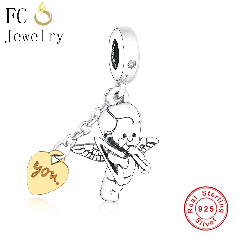 FCJ1068 FC ювелирные изделия подходят к оригиналу Pandora талисманы браслеты Berloque 925 пробы серебро сглаза кубический цирконий бусины свисающие подарки - Цвет: FCJ1068