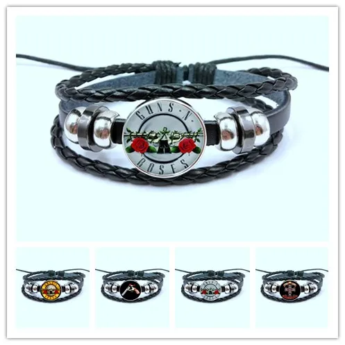 Модный браслет с пуговицами Guns n Roses художественная картина стеклянный купол BPGNR