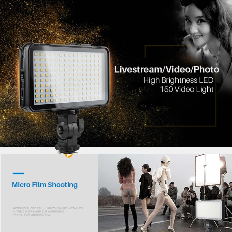 Godox ledm150 смартфон светодиодной вспышке Selfie Light 5600 К затемнения Перезаряжаемые