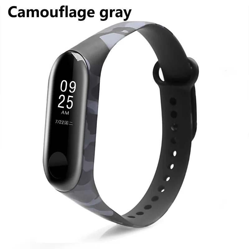 Camouflage Gray BOORUI mi band 3 силиконовый ремешок на запястье для Xiaomi mi Band 3 ремешок на браслет mi band 3 цветной ремешок на запястье умные полосы - Цвет: Camouflage Gray