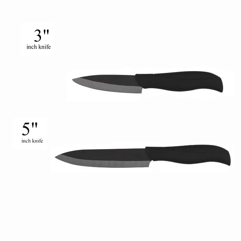 3inch and 5inch Набор керамических ножей, кухонные ножи, 3, 4, 5, 6 дюймов, циркониевые черные лезвия для очистки овощей и фруктов, керамические ножи, инструменты для приготовления пищи - Цвет: 3inch and 5inch