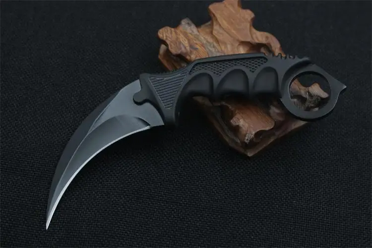 CS Cold CSGO karambit нож Тактический охотничий нож Открытый походный Карманный стальной фиксированный нож ножи для выживания спасательные инструменты edc - Цвет: Black