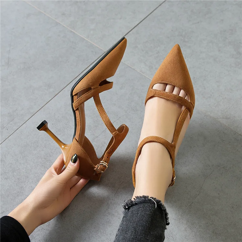 2019 г. Новые летние туфли на высоком каблуке-шпильке женская обувь с острым носком