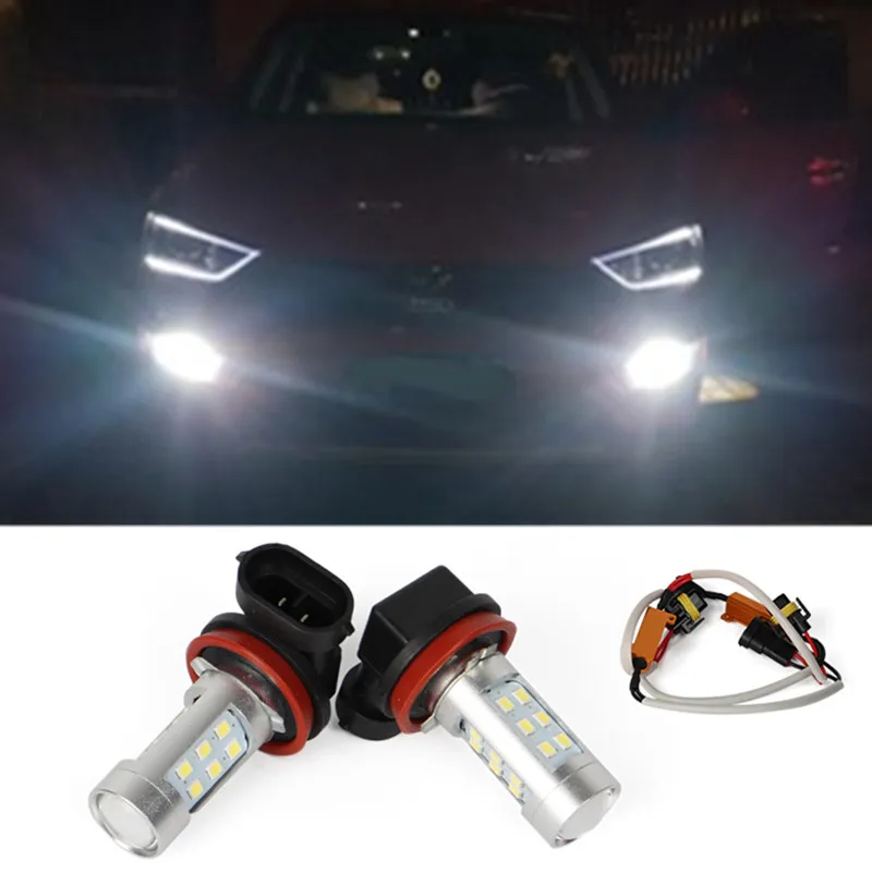2x H8 H11 Автомобильный светодиодный прожектор противотуманный светильник DRL лампа