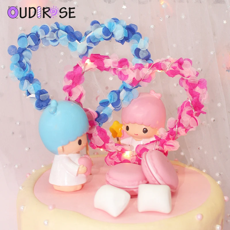 OUDIROSE 1 шт. розовый синий круглый конфетти Топпер для торта Love Baby Shower День рождения
