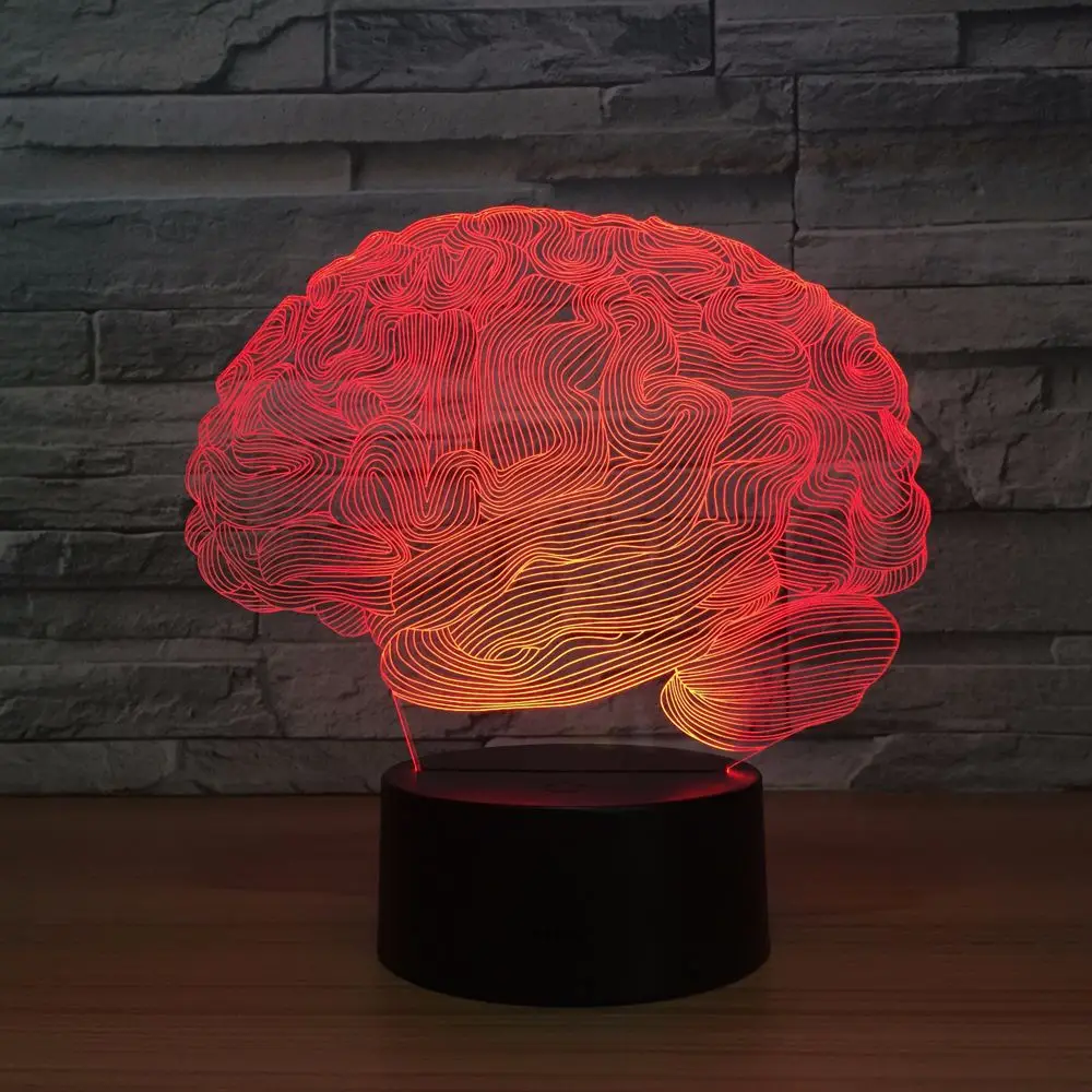 Мозг Carebellum USB Новинка светильник лампа с 3D оптической иллюзией 7 цветов Изменение