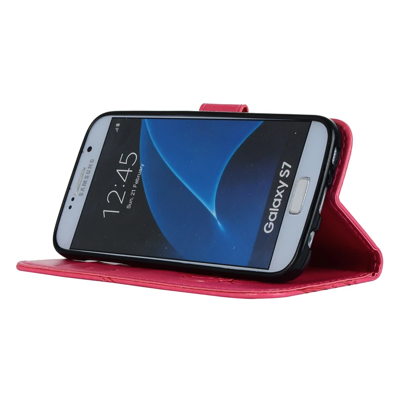 Coque Мода флип чехол для samsung Galaxy S7 искусственная кожа + силикон бумажник задняя