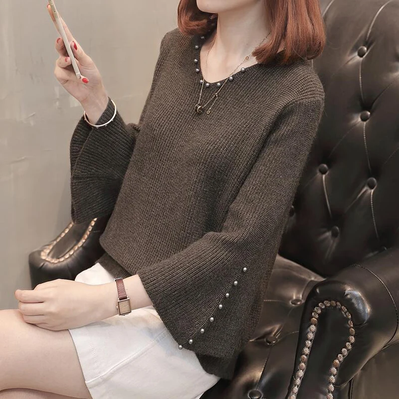 new Fashion women long sleeve v-neck thin sweater female all-match slim basic knitted shirt girls solid color pullover clothing | Женская