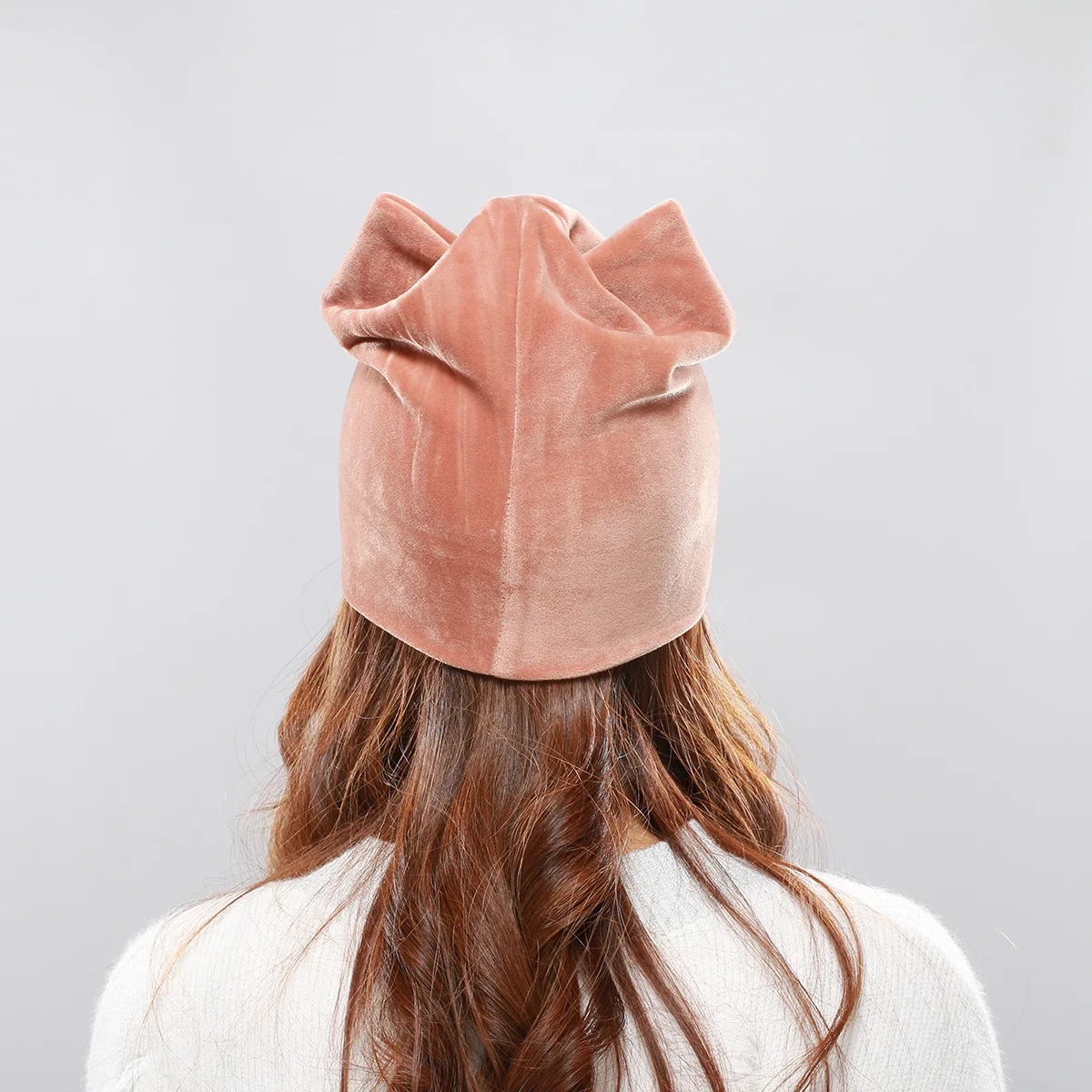 Новинка Осень зима 2018 двойная бархатная шапка с милыми кошачьими ушками женские