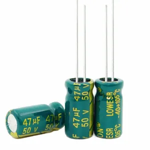 Высокочастотный Кристалл 47 мкФ Ф 47 мкФ 50 в 50 в 47 мкФ Ф 47 мкФ 50 в Размер: 6x12 мм Лучшее качество Новый оригинал