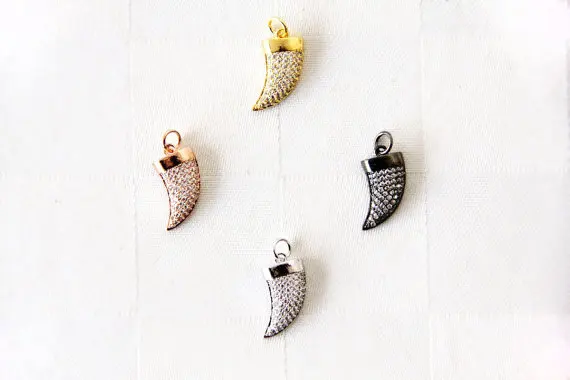 Чешские тонко выполненные 15 мм подвеска в виде рога с соединительное кольцо|ring