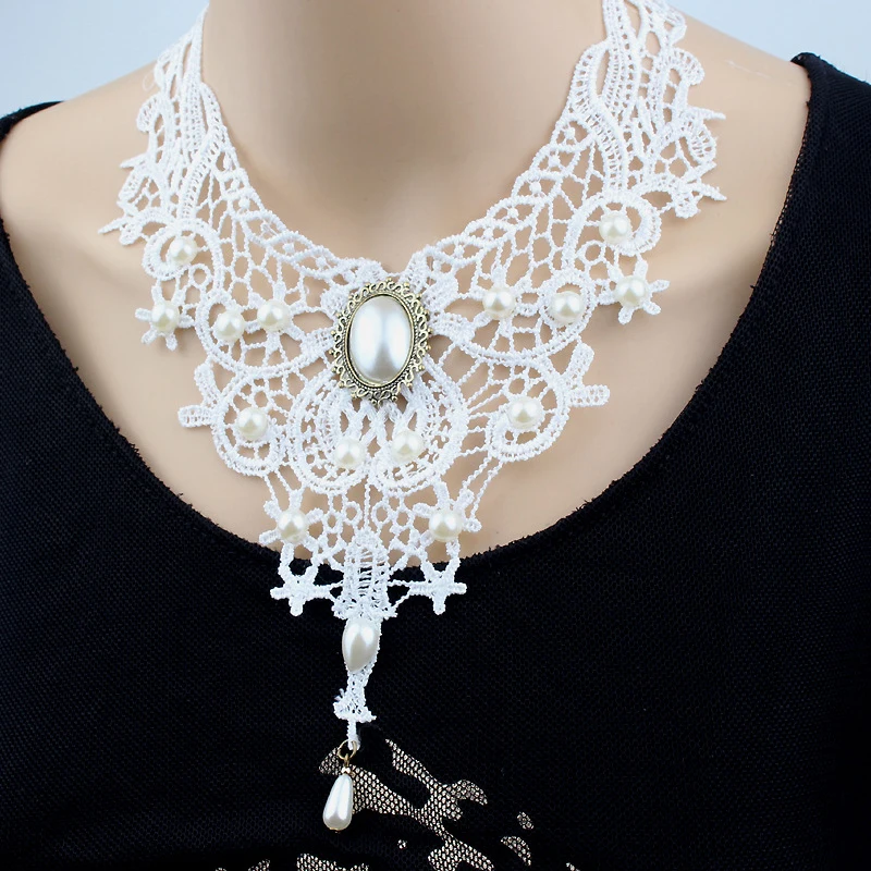 Новое Прибытие Свадебные Аксессуары Ретро Белые Кружева Ключицы Ожерелье