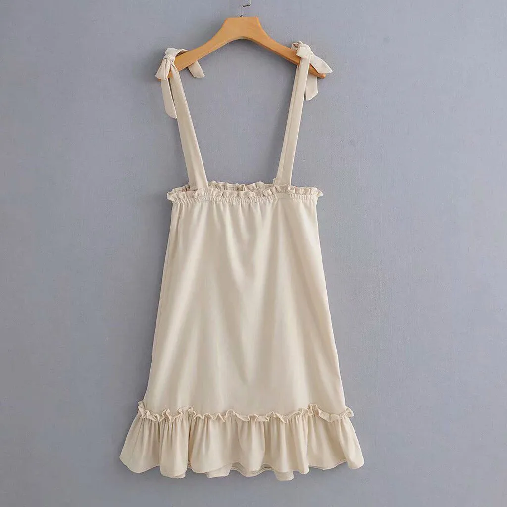 Для женщин для ночного клуба без рукавов мини платье с квадратным вырезом бантом