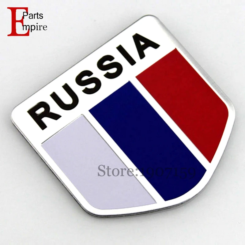 

Металлическая Автомобильная наклейка в форме российского флага, наклейки на автомобиль, значок, эмблема, наклейка, подходит для большинств...