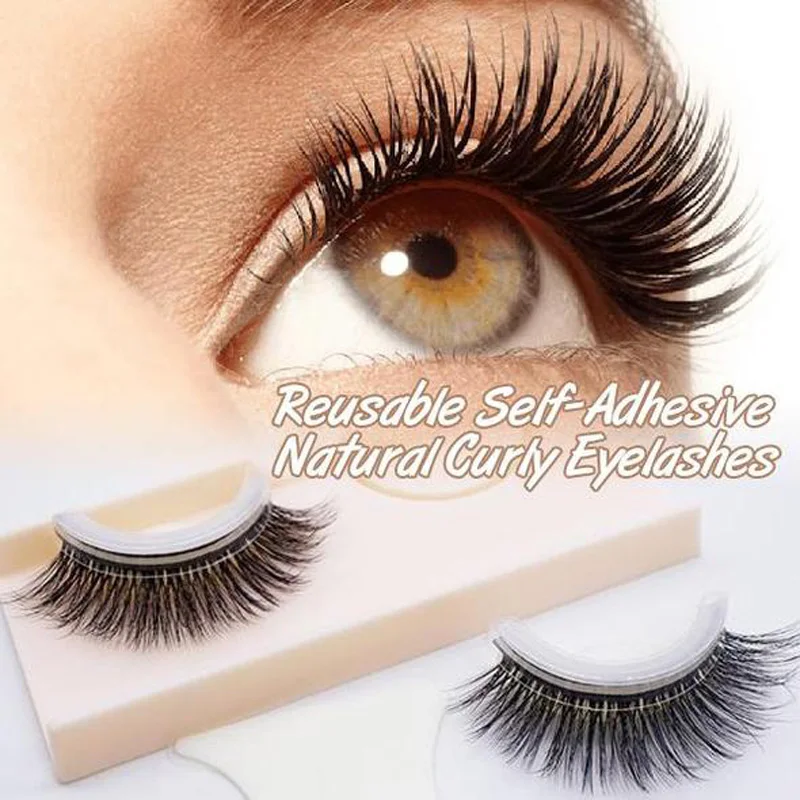 3D Mink False Eyelashes Extension Reusable Self-Adhesive Natural Curly Self Adhesive Eye lashes Makeup Tools | Красота и здоровье