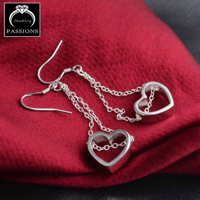 Женские серьги с подвеской в виде сердца Длинные Винтажные серьги-подвески из