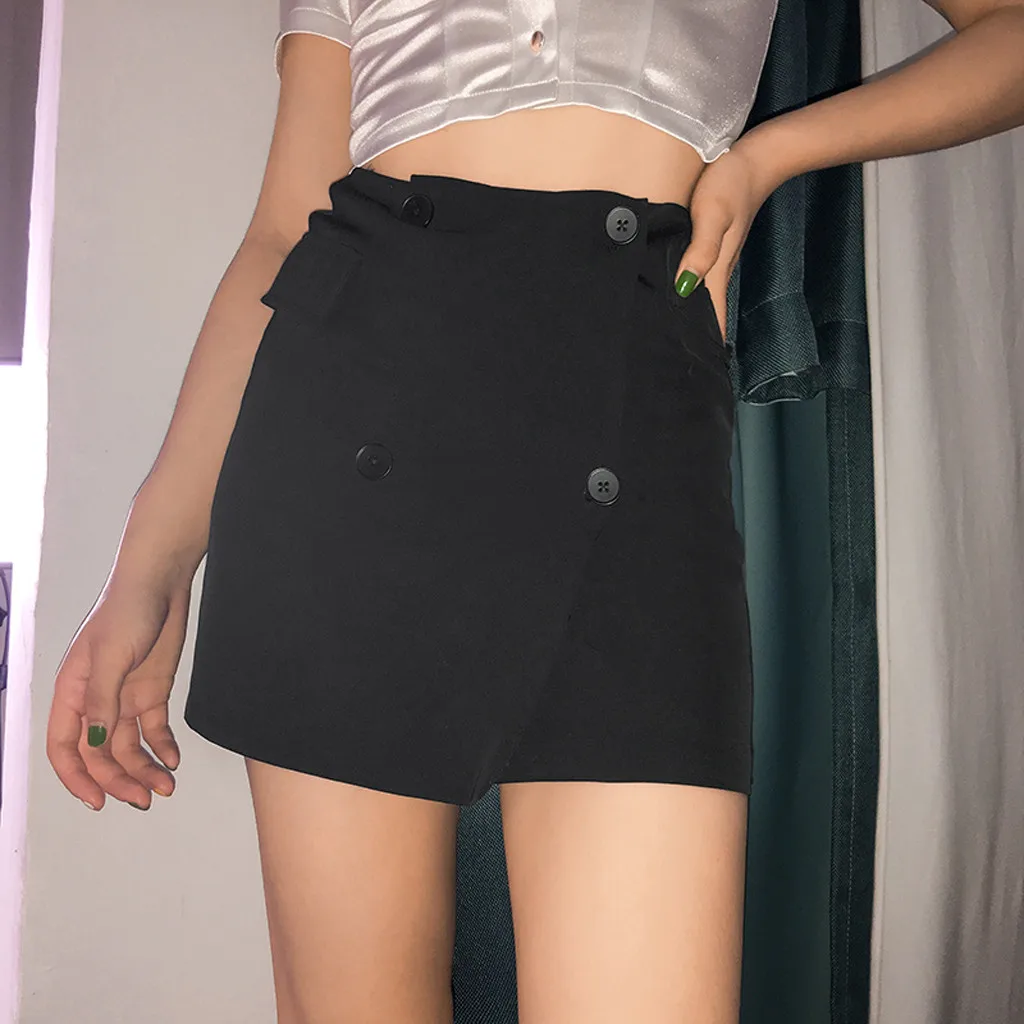 Женская юбка юбки shein модная женская однотонная черная короткая повседневная на