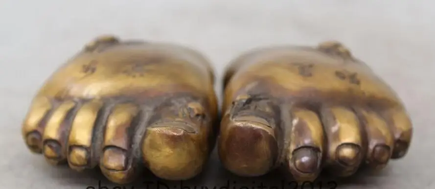 Китайский Фэншуй медный контакт паук нога счастливая улыбка Статуя Пара | Дом и