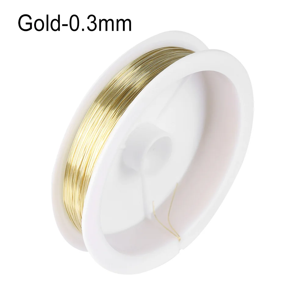 Gold-0.3mm 0,2/0,3/0,5/0,8/1 мм 15 г прочный сплав медный провод поделки из бисера провода инструменты для Ремесла шнур Струны DIY аксессуары - Цвет: Gold-0.3mm