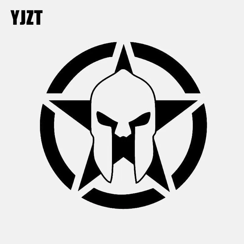 

YJZT 13 см * 13 см Виниловая наклейка звезда Автомобильная наклейка Molon Labe Warrior черный/серебряный цвет