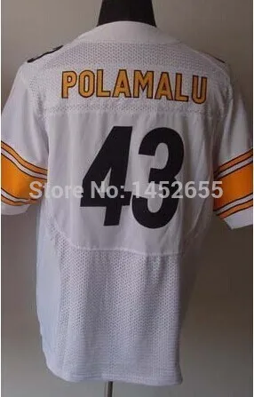 #43 Troy Polamalu Jersey Elite Football Best quality Authentic Size M L XL XXL XXXL Accept Mix Order | Спорт и развлечения