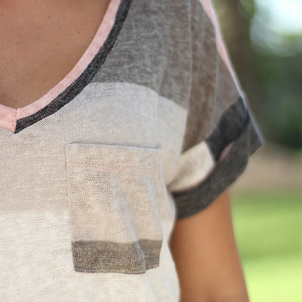 2018 Горячие Модные женские летние свободные топы с коротким рукавом повседневные