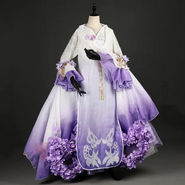 purple 165cmH Розовый фиолетовый BaiCai Косплей Аниме Лолита костюм Hanfu компьютерная игра косплей Hanfu для Цзянь Ван III Цзянь ся Цин Юань III - Цвет: purple 165cmH
