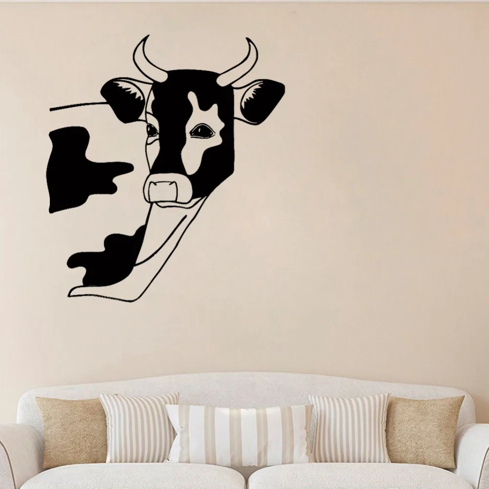 Настенная Наклейка с животными корова наклейки кухня стикер на стену детской