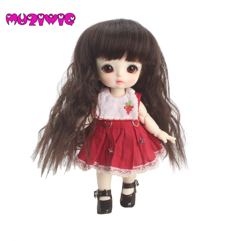 

High-temperature Fiber Synthetic Long Curls Hair Wig with Air Bangs for 1/8 BJD On Sale In MUZIWIG