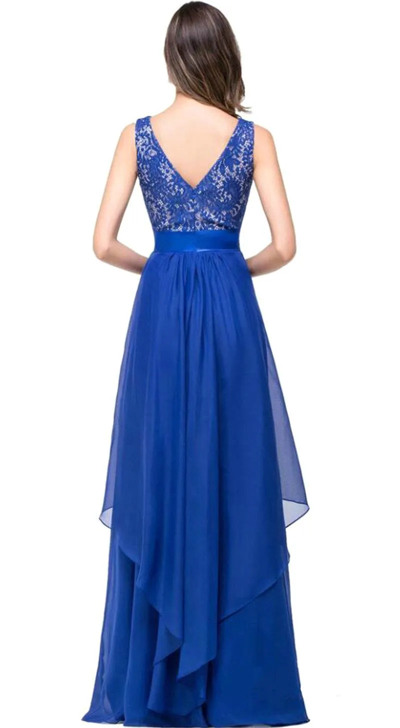 Stock Clearance Burgundy Lace Long Prom Dresses under 50 Chiffon Evening Party Dress with Sashes Vestido de Festa Longo | Свадьбы и